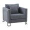 Armen Living Heritage Gray Fabric Upholstered Accent Chair with Brushed Stainless Steel Legs LCHT1GREY - alternate 1